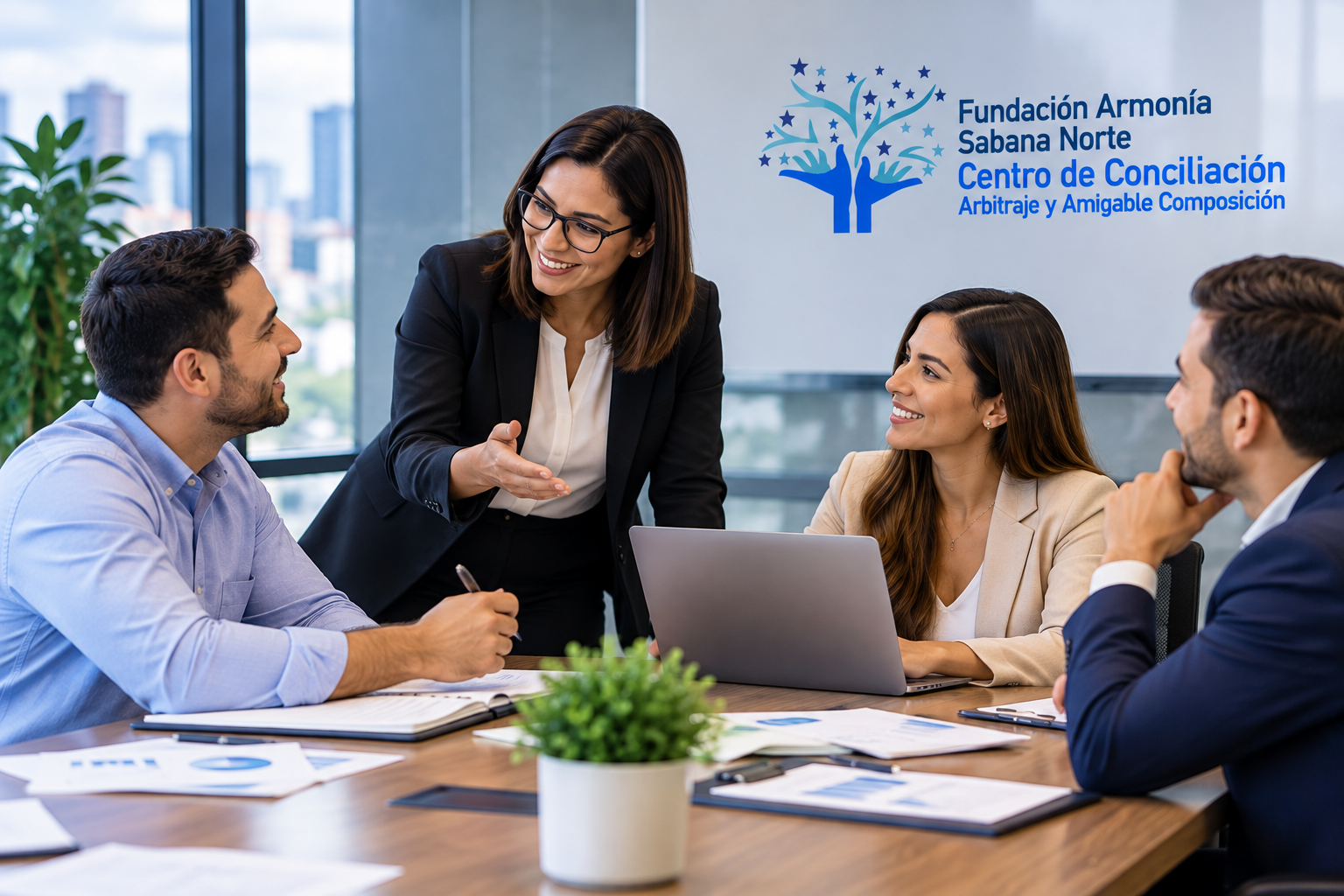 Abogada del Centro de Conciliación Armonía asesorando a clientes en Cajicá